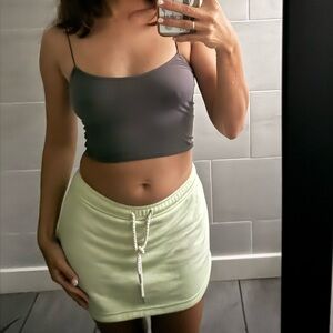 Green Mini Skort with Drawstring